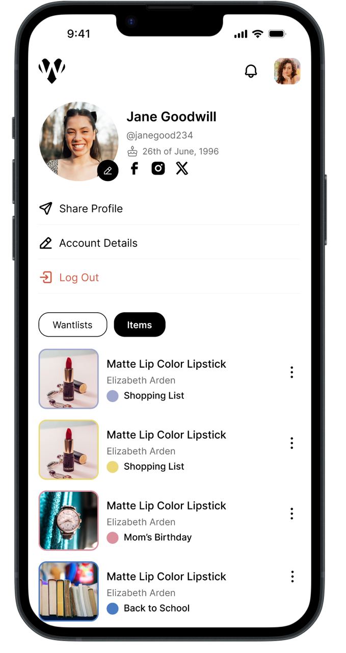 Wishlist App screenshot 1